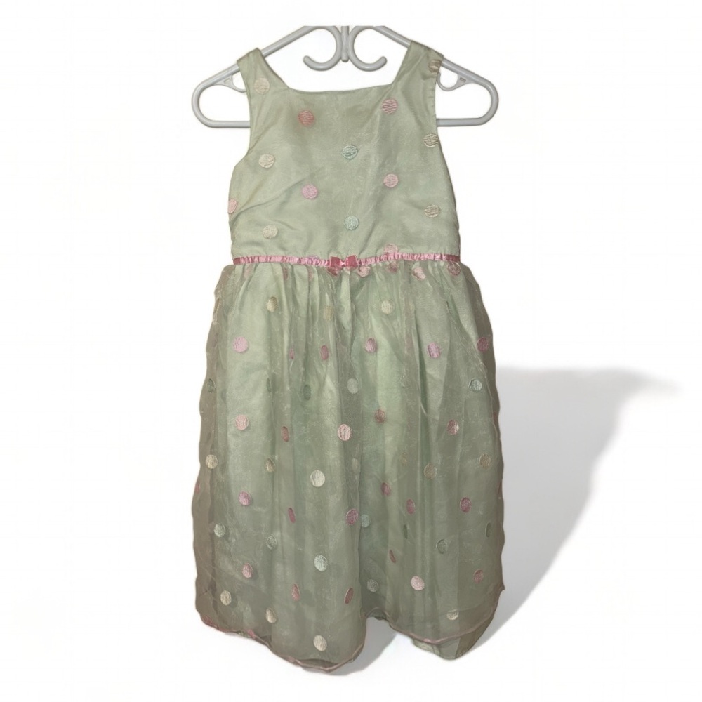 Jona Michelle Girls’ Polka Dot Pastel Dress